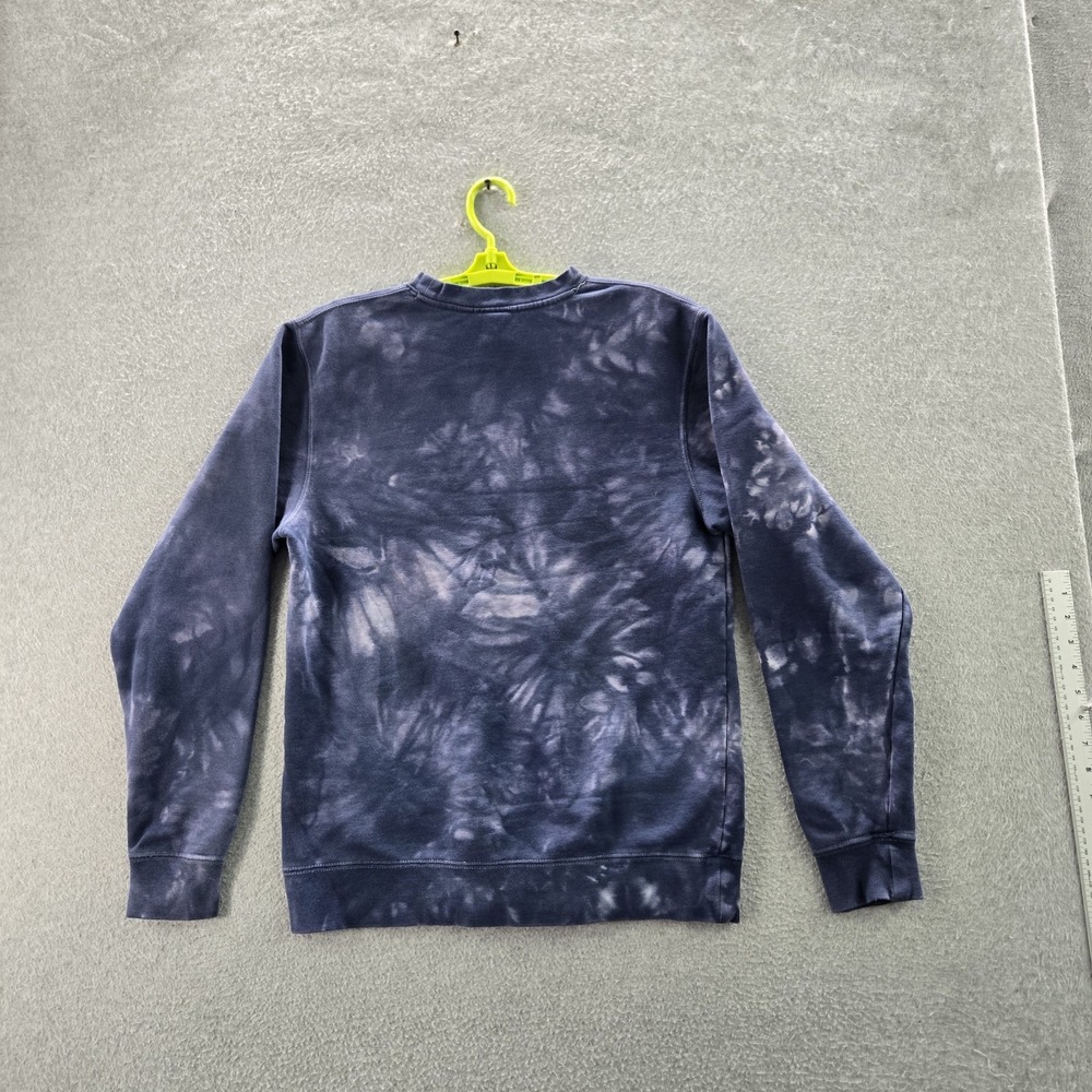 Santa Cruz Men Sweatshirt S Blue Tie Dye Fleece Flowers Logo Graphic